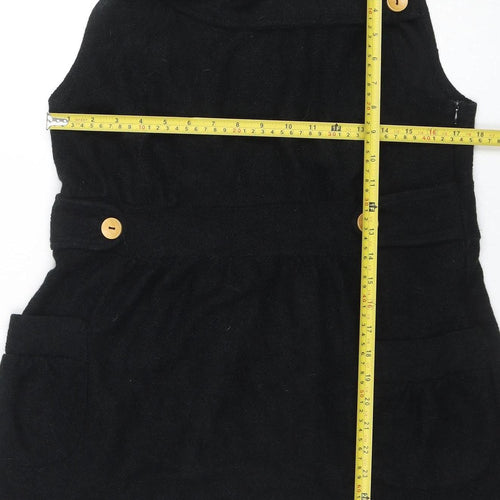 Pussycat London Womens Black Size 10 Sleeveless Pinafore Dress
