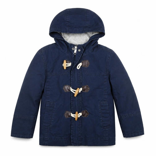 United Colors of Benetton Boys Blue Hooded Duffle Coat Size 6 Years