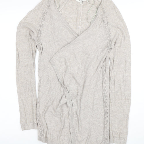 FatFace Women Beige Wrap Knit Cardigan Jumper Size 8