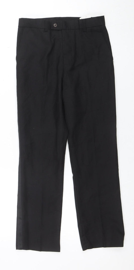 Romano Boys Black Dress Trousers Size 10 Years Formal Polyester Viscose