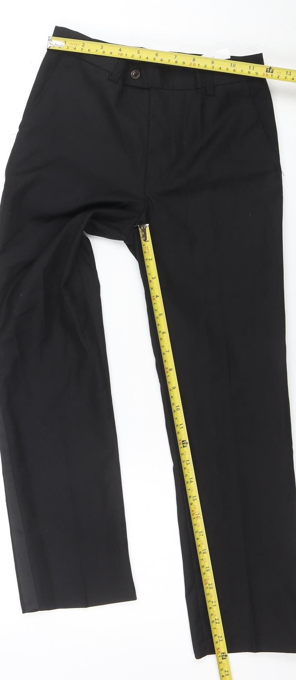 Romano Boys Black Dress Trousers Size 10 Years Formal Polyester Viscose