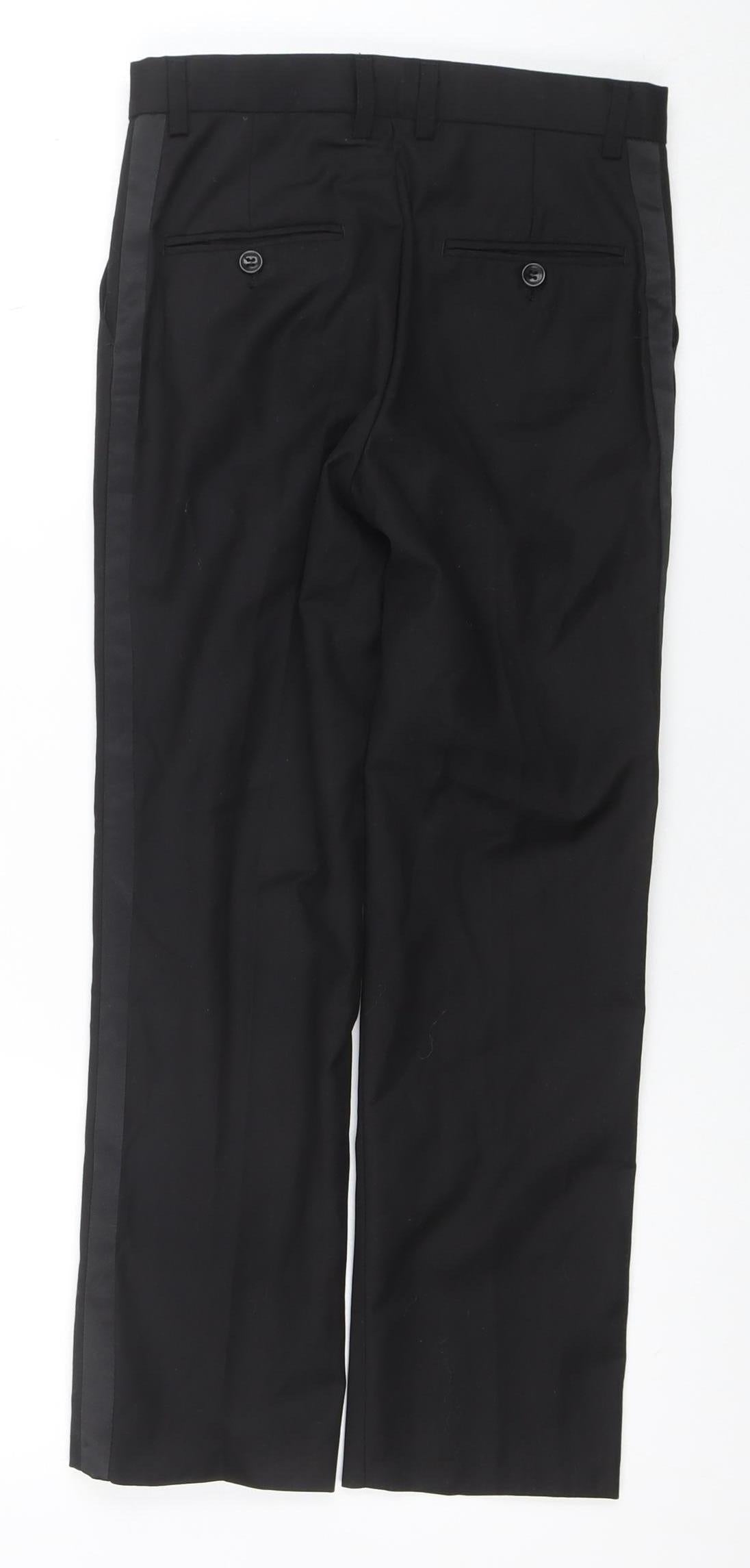 Romano Boys Black Dress Trousers Size 10 Years Formal Polyester Viscose