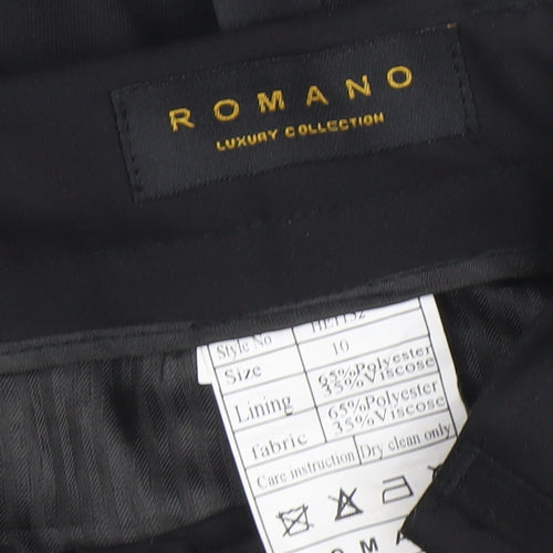 Romano Boys Black Dress Trousers Size 10 Years Formal Polyester Viscose