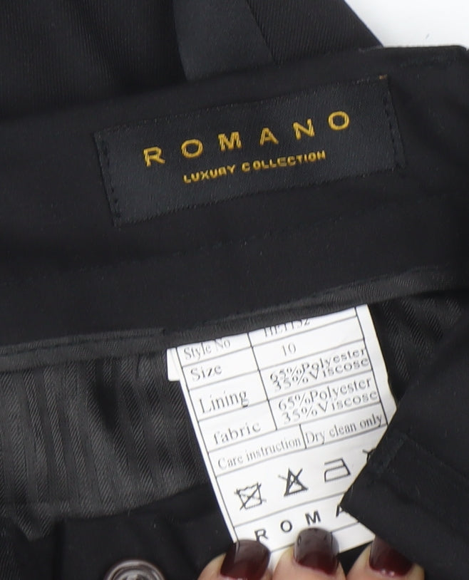 Romano Boys Black Dress Trousers Size 10 Years Formal Polyester Viscose