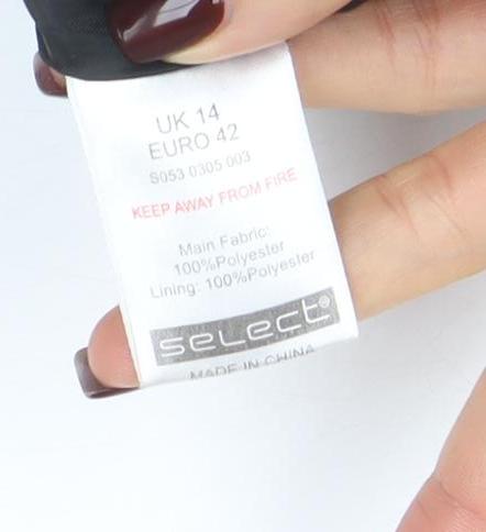 Select Womens Black Size 14 Biker Jacket Zip Pockets Casual