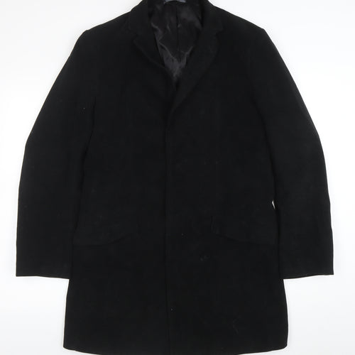 Ben Sherman Men's Black Cotton Overcoat Medium