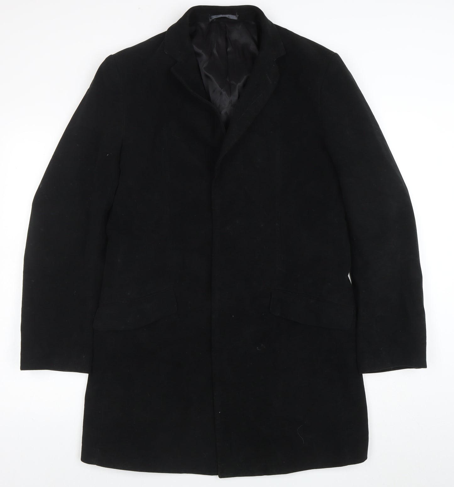 Ben Sherman Men's Black Cotton Overcoat Medium