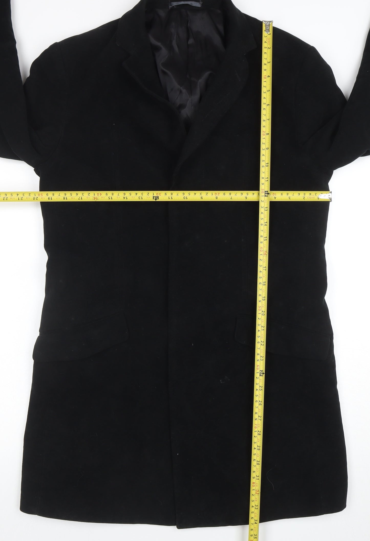 Ben Sherman Men's Black Cotton Overcoat Medium