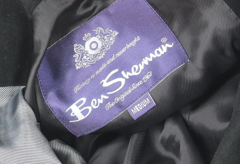 Ben Sherman Men's Black Cotton Overcoat Medium