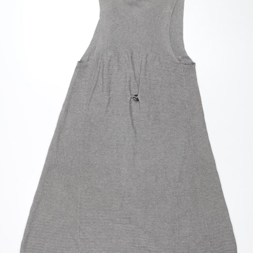 White Stuff Womens Grey Linen Cotton Sleeveless Cardigan Size 10