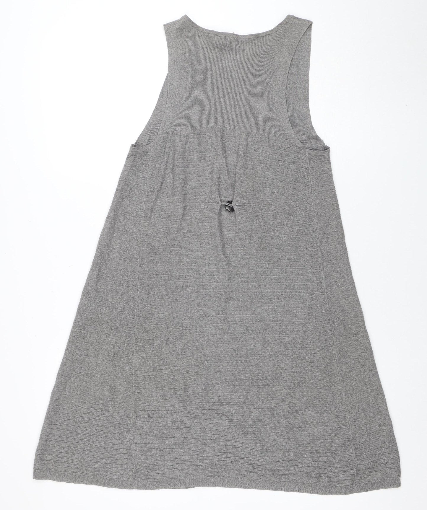 White Stuff Womens Grey Linen Cotton Sleeveless Cardigan Size 10