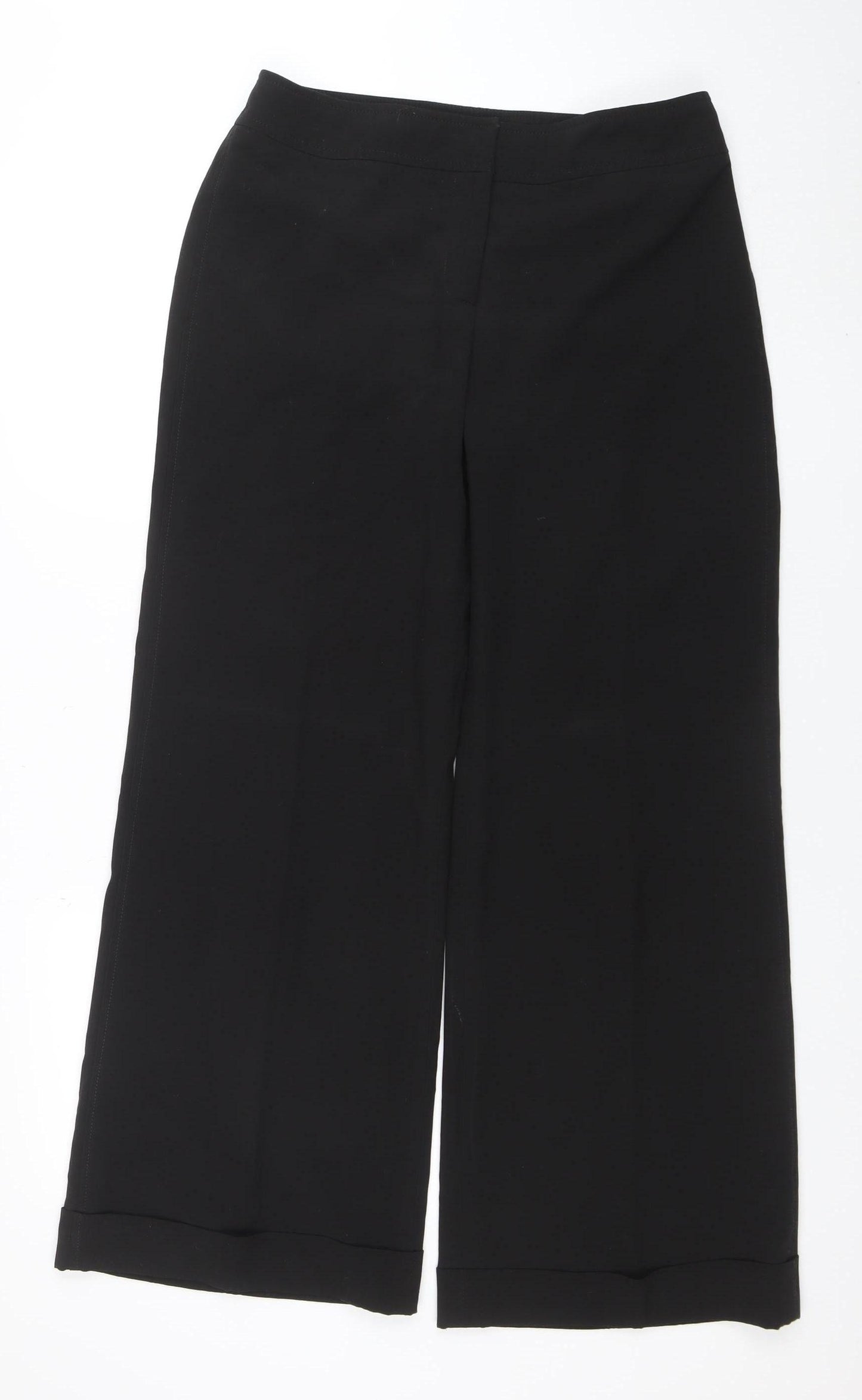 Oasis Women’s Black Wide-Leg Stretch Trousers Size 12