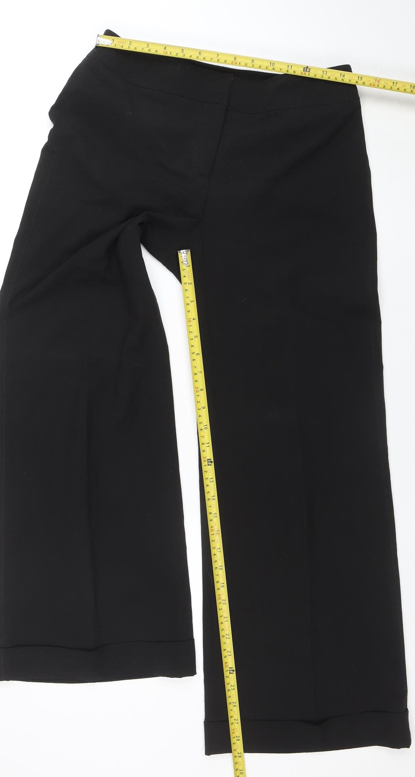 Oasis Women’s Black Wide-Leg Stretch Trousers Size 12