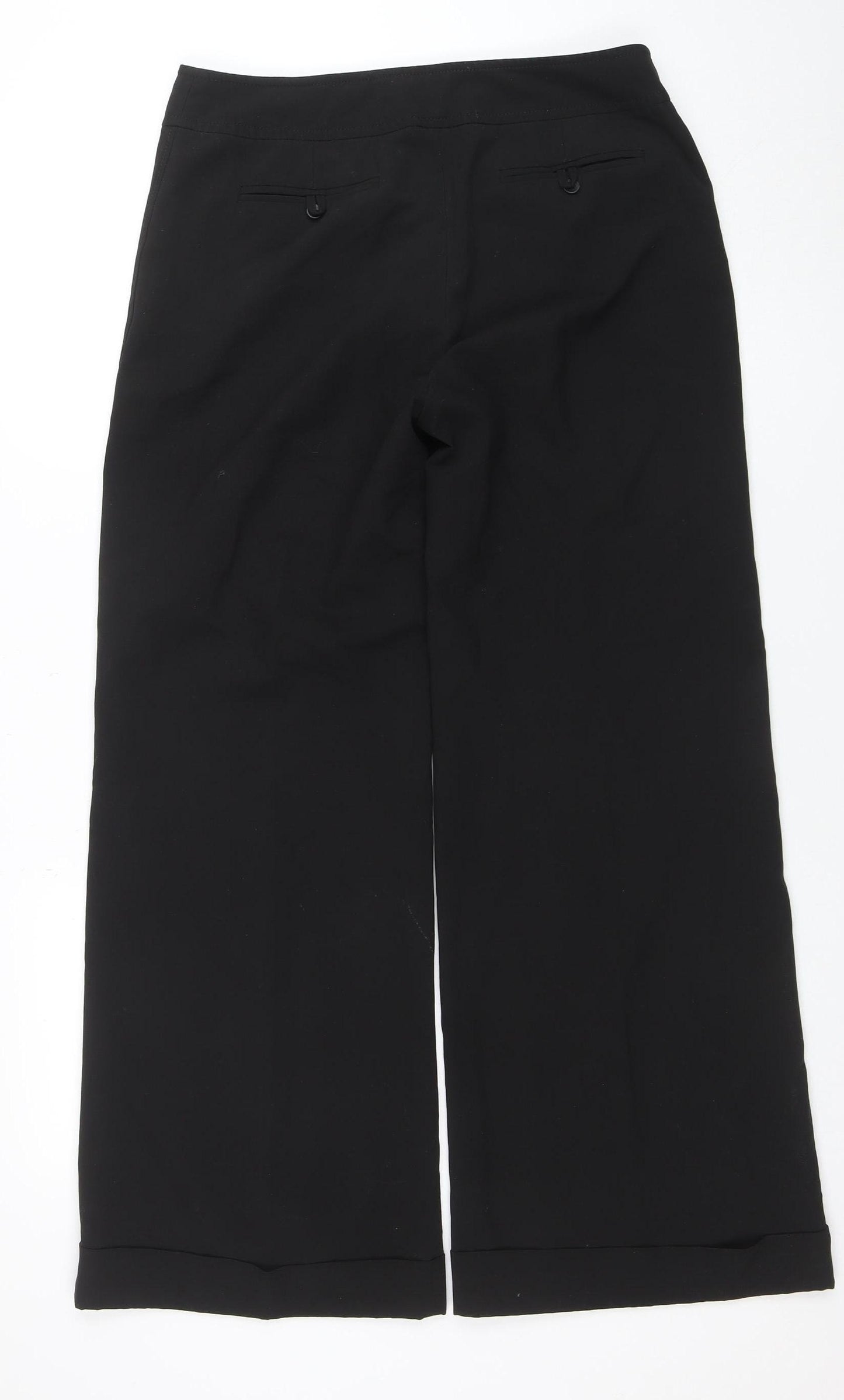 Oasis Women’s Black Wide-Leg Stretch Trousers Size 12