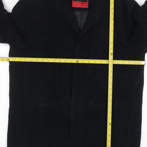 Burton Men's Black Cotton Lined Mid-Length Overcoat Size L