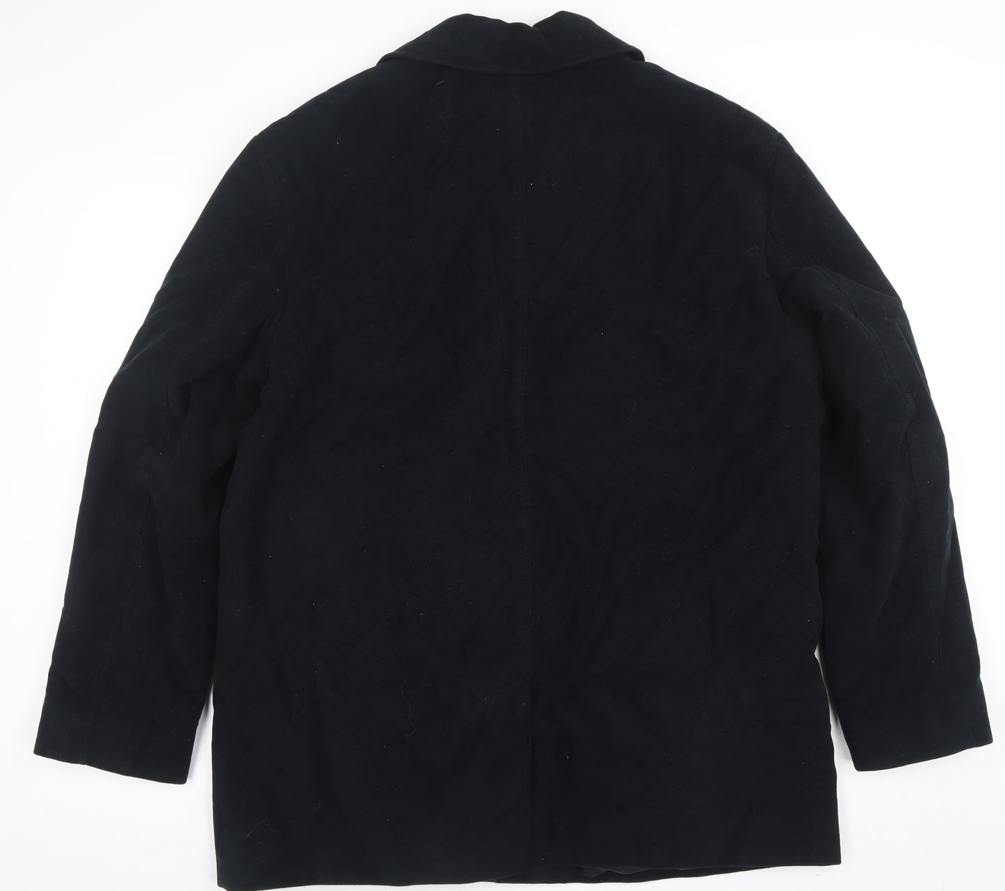 Burton Men's Black Cotton Lined Mid-Length Overcoat Size L