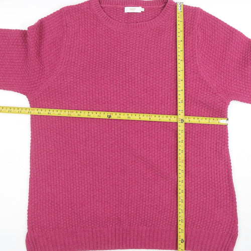 Colton Traders Women's Fuchsia Pink Knit Jumper Size 14 Crew Neck