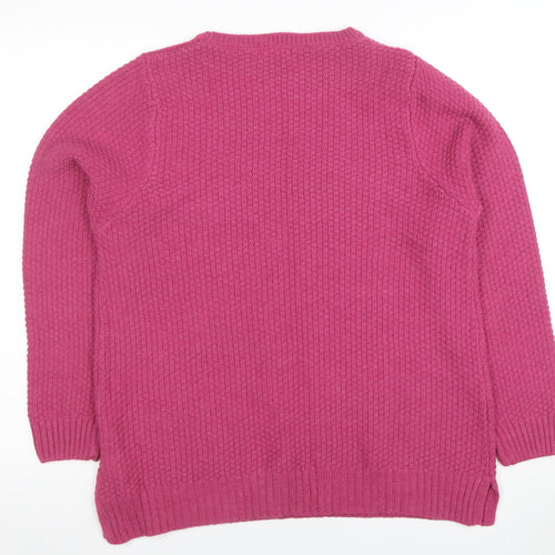 Colton Traders Women's Fuchsia Pink Knit Jumper Size 14 Crew Neck
