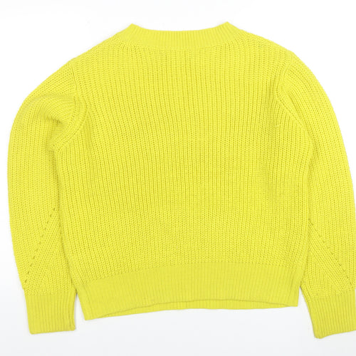 b.young Womens Yellow Acrylic Knit Pullover Jumper L