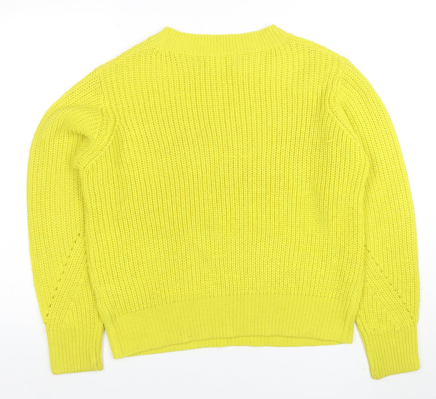 b.young Womens Yellow Acrylic Knit Pullover Jumper L