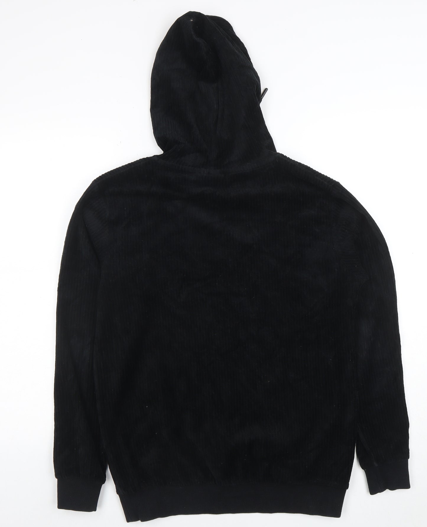 Fila Women's Black Pullover Hoodie XS 8 Ribbed Cord Velour