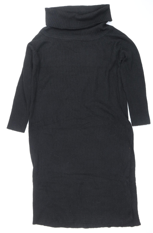 PrettyLittleThing Women’s Black Roll Neck Ribbed Knit Jumper 2XL Plus