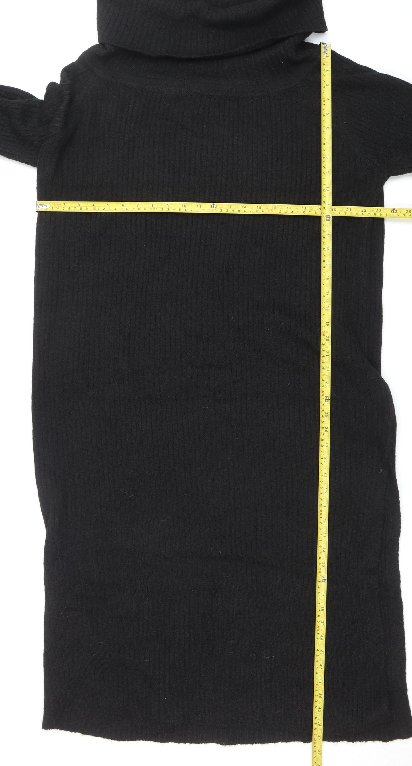 PrettyLittleThing Women’s Black Roll Neck Ribbed Knit Jumper 2XL Plus