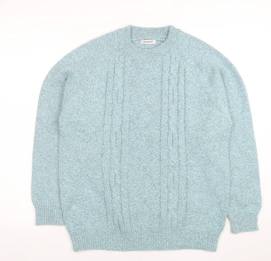 Damart Women’s Blue Cable-Knit Crew Neck Jumper Size S