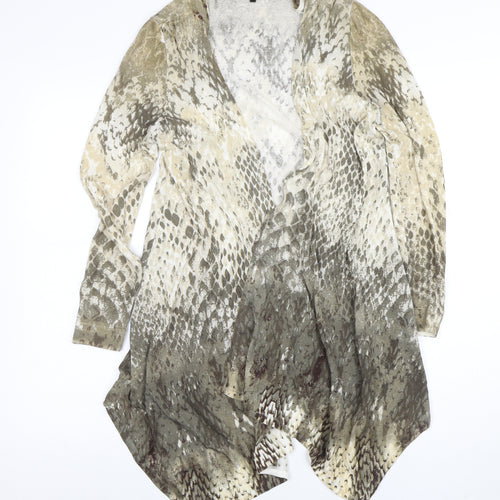 Passport Women’s Beige Snake Print Cardigan Size 10 Viscose Blend