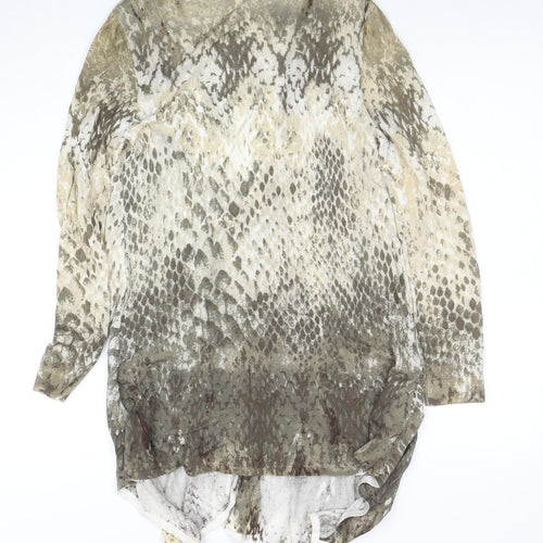 Passport Women’s Beige Snake Print Cardigan Size 10 Viscose Blend