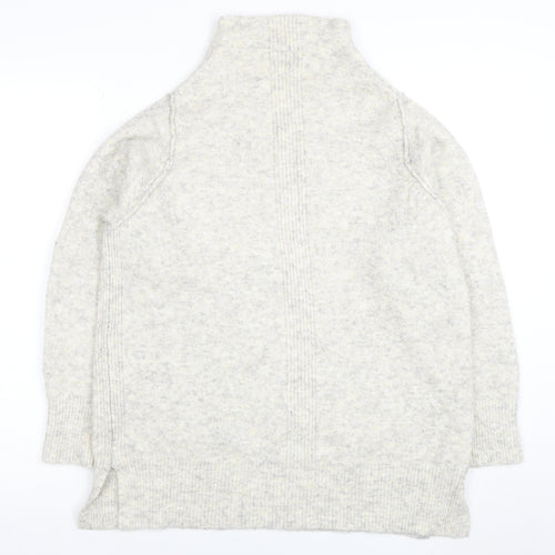 Mint Velvet Women's Ivory High Neck Zip Sleeve Knit Jumper Size S