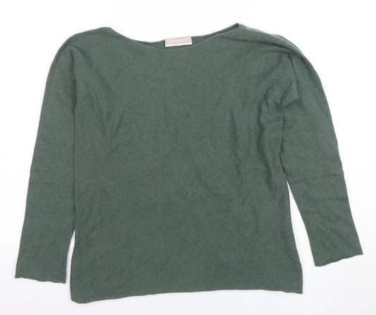 Stefanel Women Green Wool Blend Boat Neck Jumper Size M