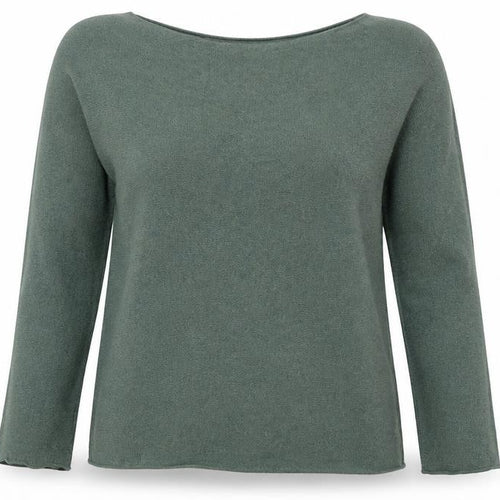 Stefanel Women Green Wool Blend Boat Neck Jumper Size M