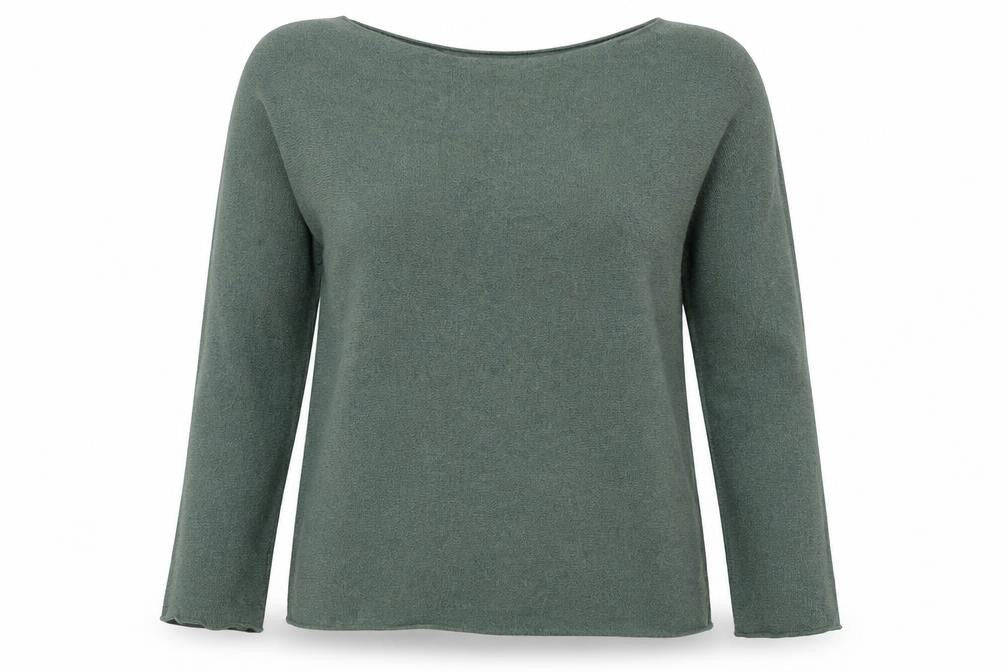 Stefanel Women Green Wool Blend Boat Neck Jumper Size M