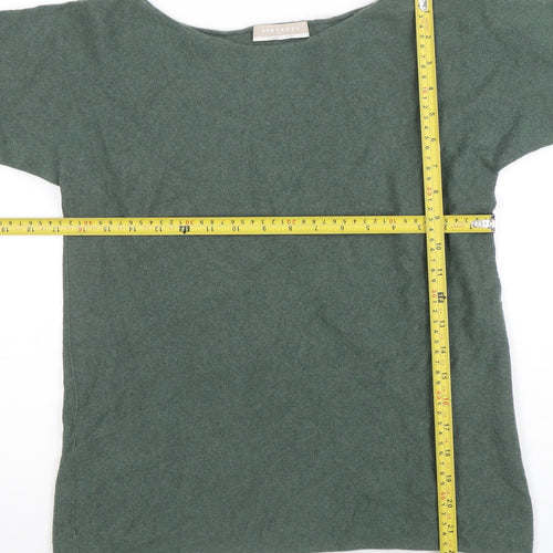 Stefanel Women Green Wool Blend Boat Neck Jumper Size M