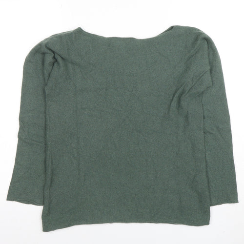 Stefanel Women Green Wool Blend Boat Neck Jumper Size M