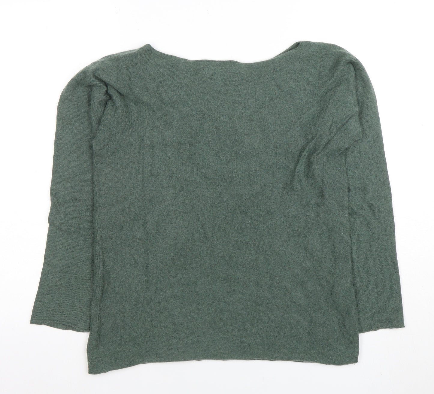 Stefanel Women Green Wool Blend Boat Neck Jumper Size M
