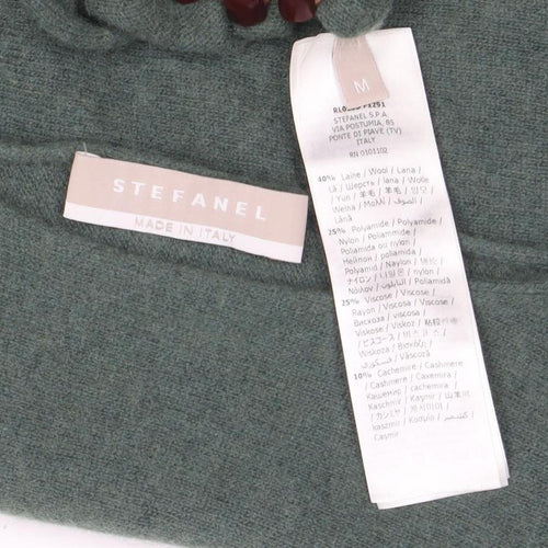 Stefanel Women Green Wool Blend Boat Neck Jumper Size M