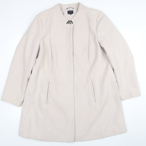 Marks and Spencer Women's Beige Long Overcoat Size 20 Classic Style