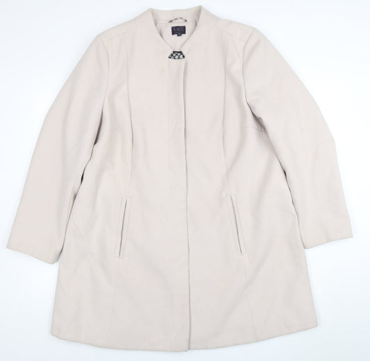 Marks and Spencer Women's Beige Long Overcoat Size 20 Classic Style