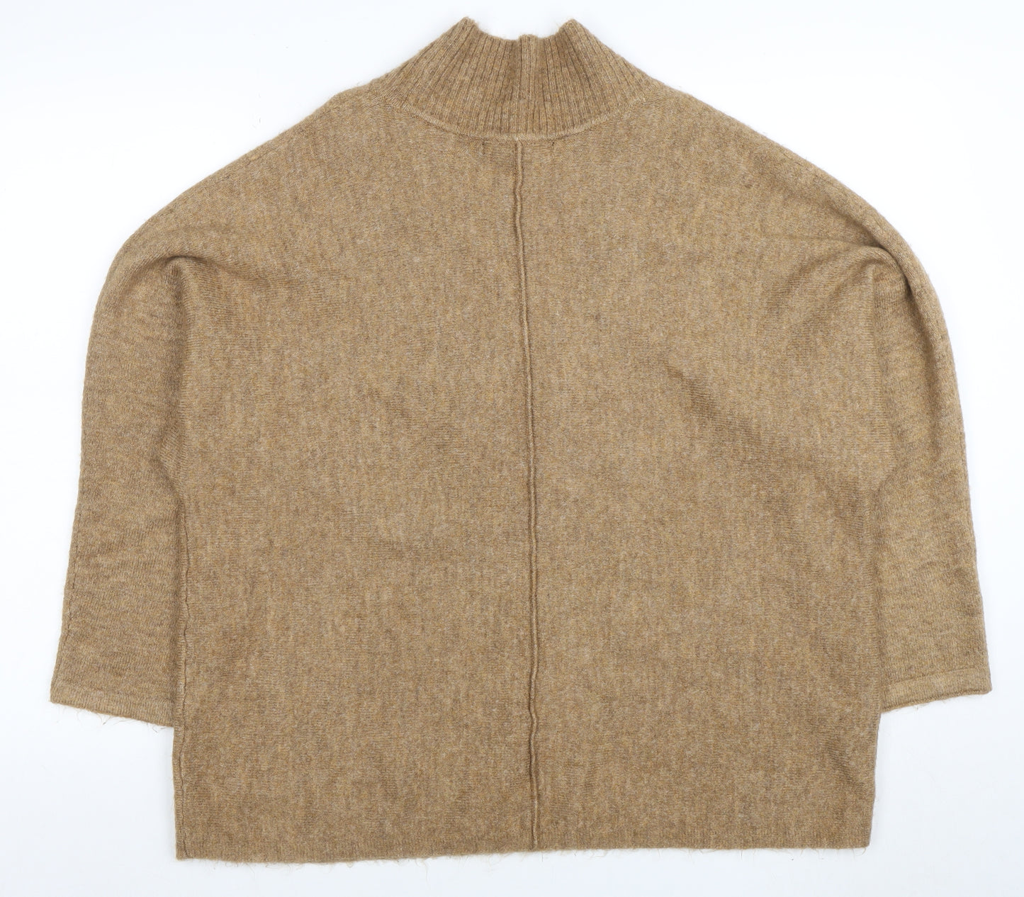 Next Women Beige V-Neck Relaxed Knit Pullover Jumper L