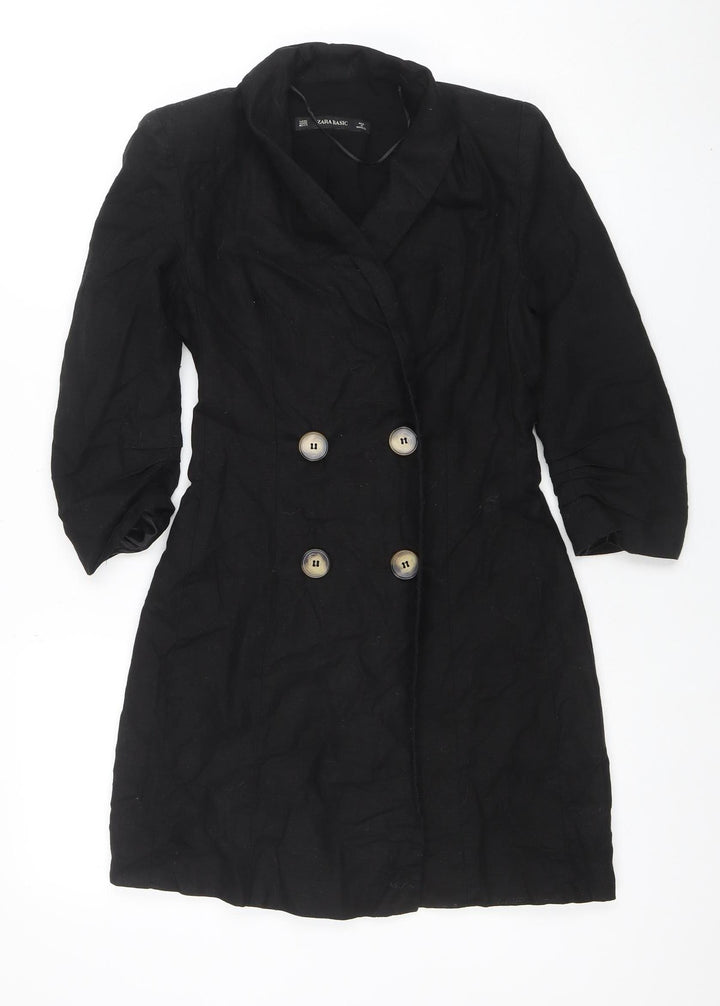 Zara Basic Women’s Black Linen Cotton Jacket Dress XS