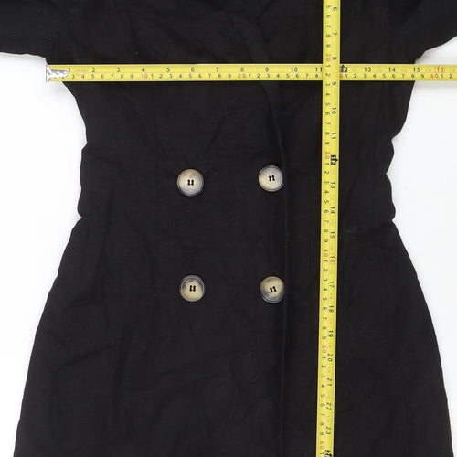 Zara Basic Women’s Black Linen Cotton Jacket Dress XS