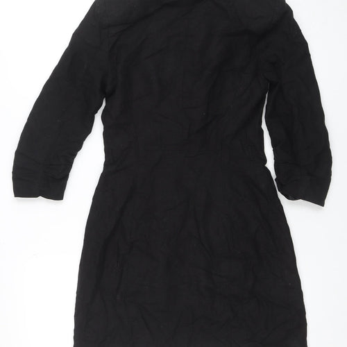 Zara Basic Women’s Black Linen Cotton Jacket Dress XS