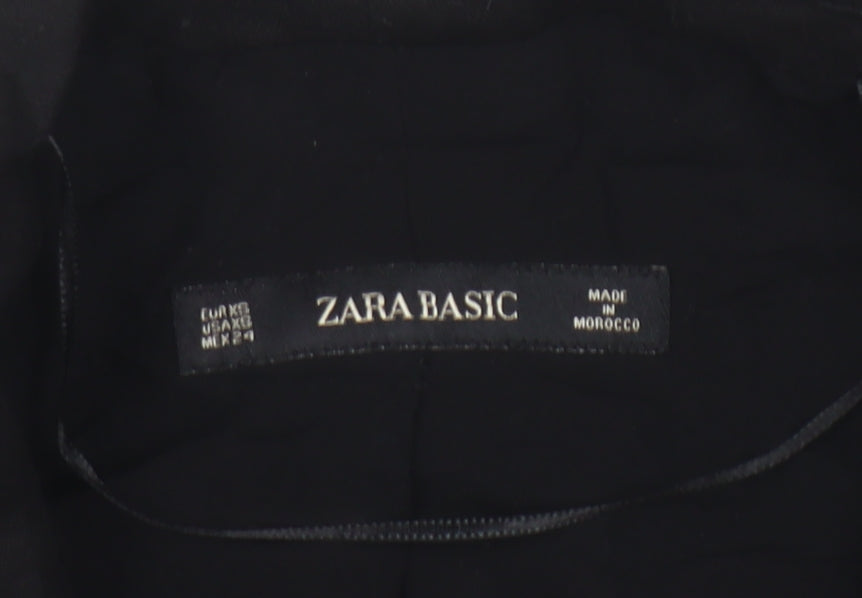 Zara Basic Women’s Black Linen Cotton Jacket Dress XS