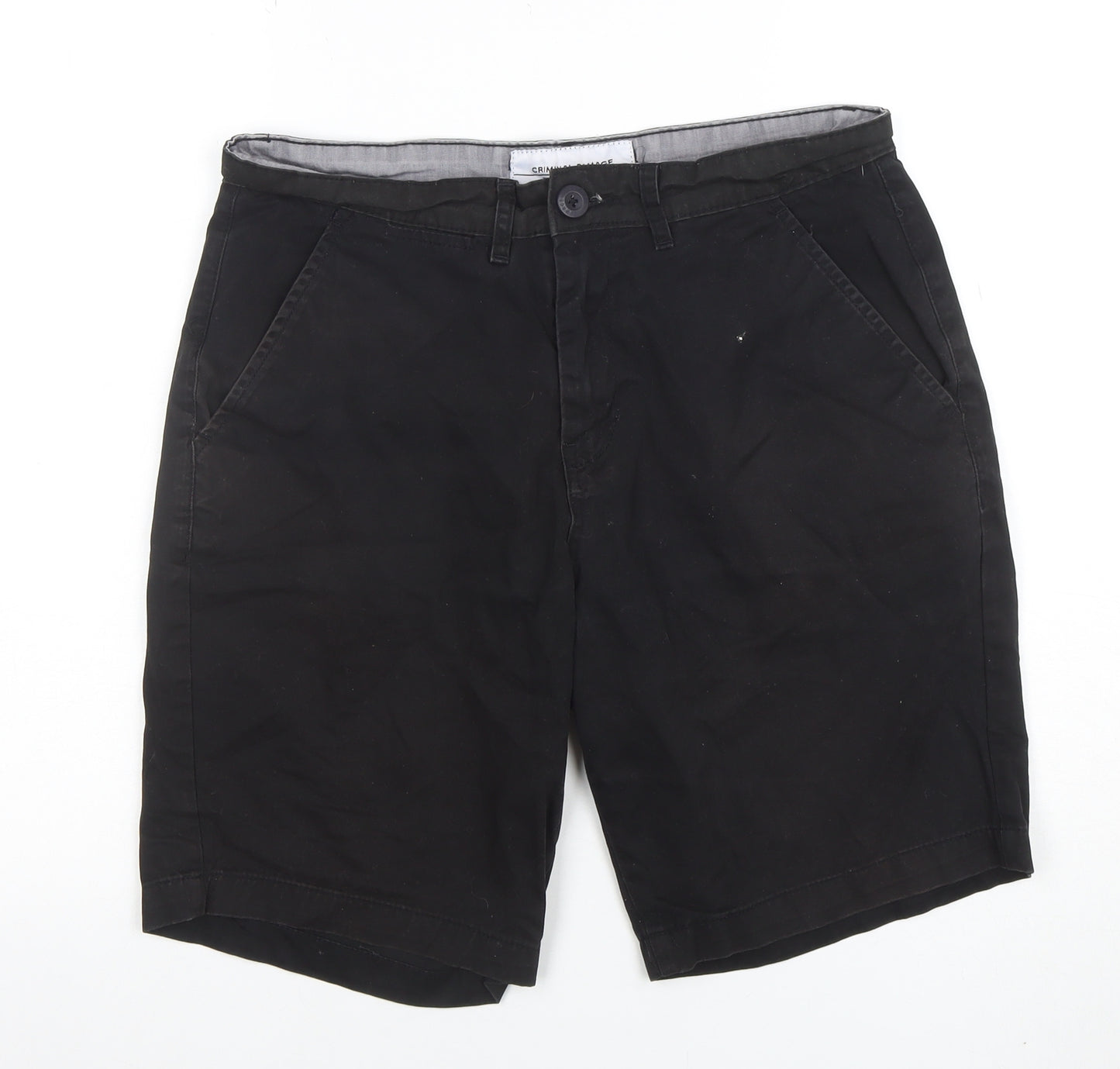 Criminal Damage Men's Black Chino Shorts Size 32 Regular Fit