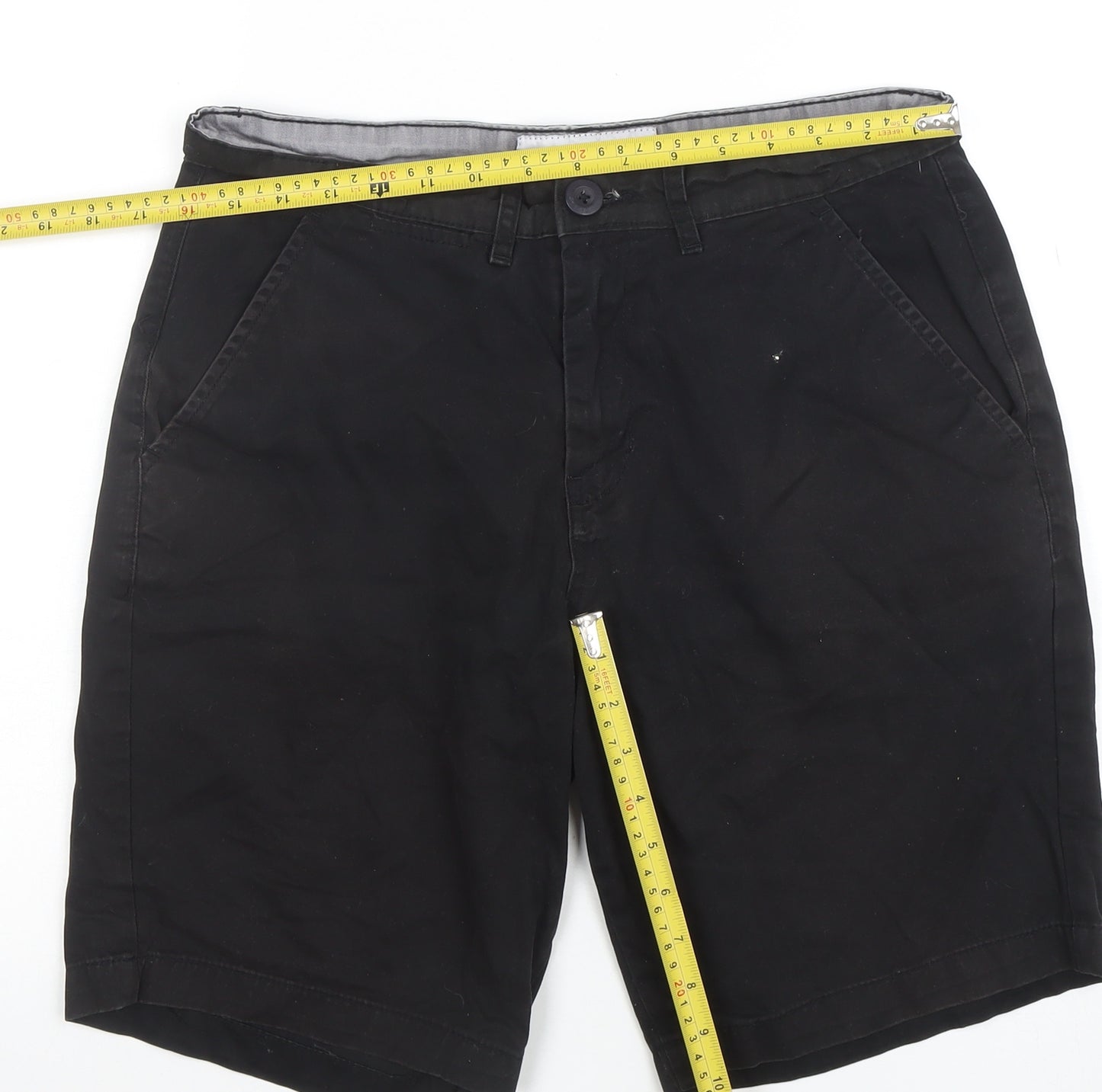 Criminal Damage Men's Black Chino Shorts Size 32 Regular Fit