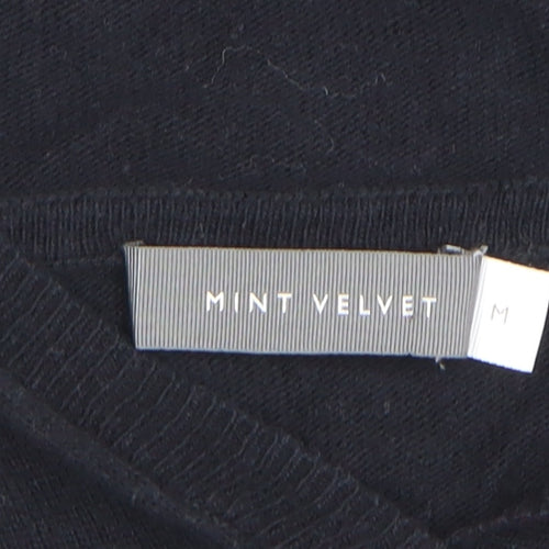 Mint Velvet Women Black Star Knit Hooded Jumper Medium