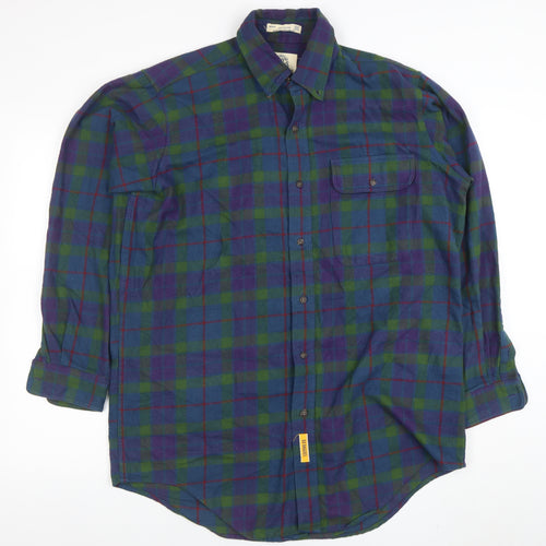 B.D. Baggies Men's Blue Check Flannel Button-Up Shirt Size M