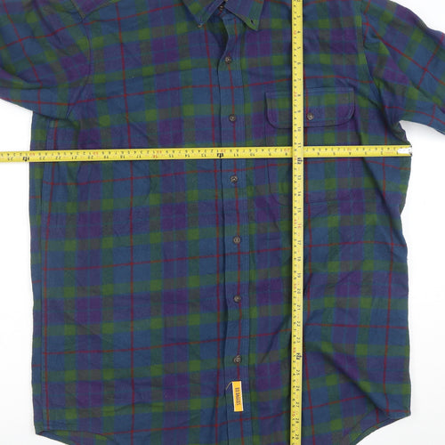 B.D. Baggies Men's Blue Check Flannel Button-Up Shirt Size M